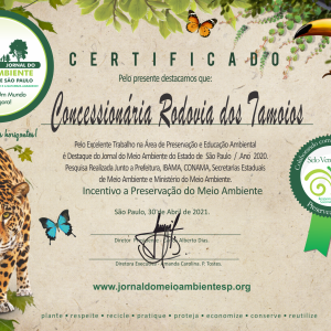 Tamoios conquista Selo Verde de Responsabilidade Socioambiental
